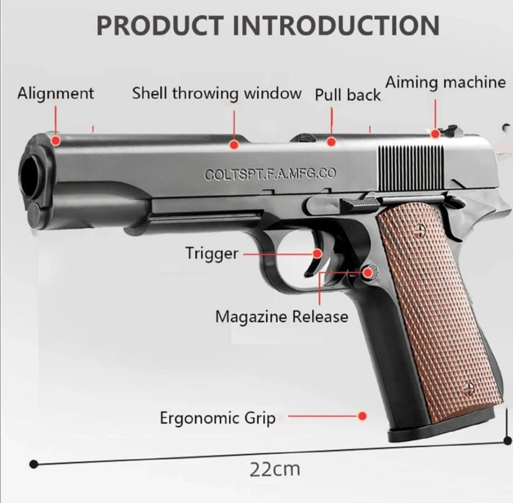 Pitro Metal Premium Toy Gun – Realistic & Durable for Action-Packed Adventures!