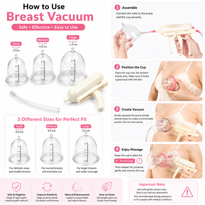 3-Size Breast Vacuum Enhancement & Massage Pump Se