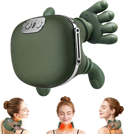 Electric Neck & Shoulder Massager with Heat – 4D Hand Kneading Massage Machine