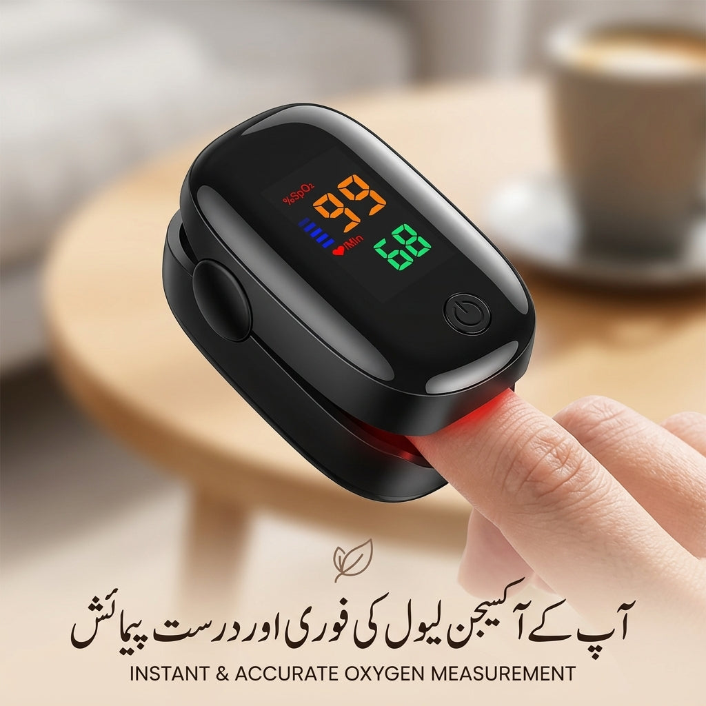 Home Finger Pulse Oximeter Monitor Medical Portable Blood Oxygen Oximeter Heart Rate Saturation LED Display Pulse Rate Monitor